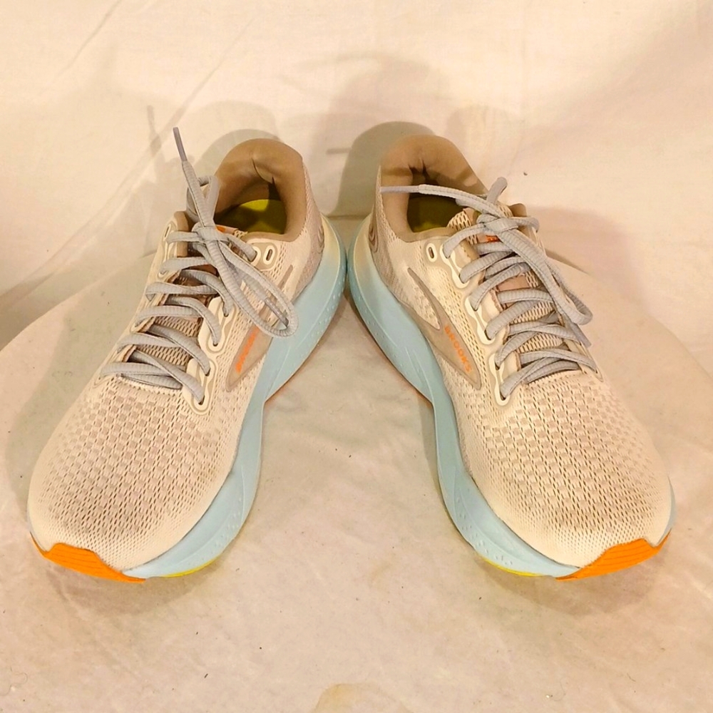 Brooks Athletic Shoes in Cream and Light Blue